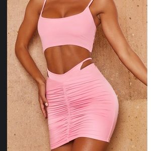 Oh Polly pink bikini set AND skirt cover up. Size small in all